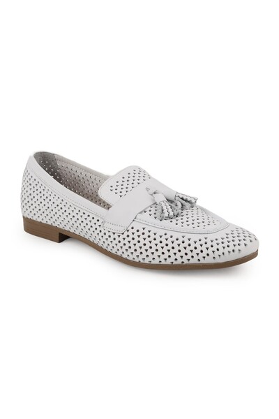 Libero Women's Loafer Shoes Summer Laser Cut Mesh Patterned Tasseled Flexible...