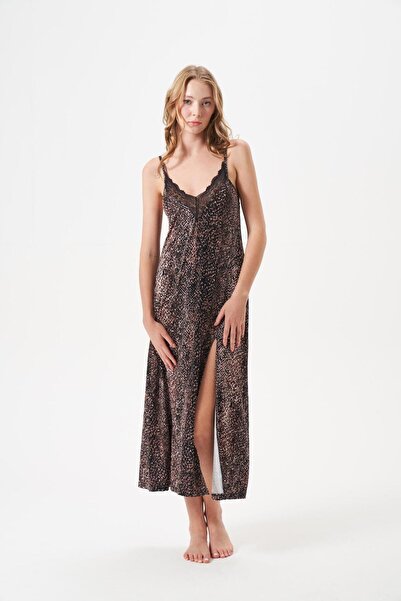 PJS Women's Brown Nightgown 29069