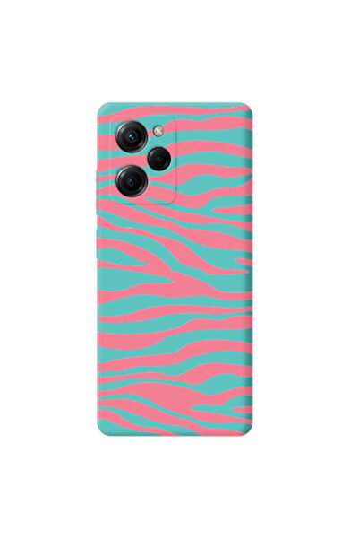 Other Xiaomi Poco X5 Pro Pink Zebra Turquoise Colored Silicone TPU Θήκη