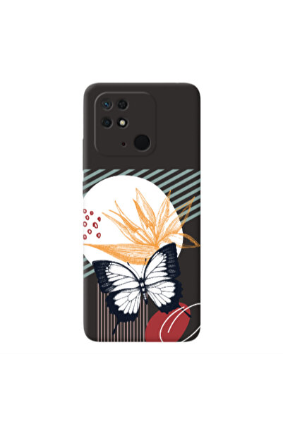 Other Xiaomi Redmi 10C Butterfly Lines Black Colored Silicone TPU Θήκη