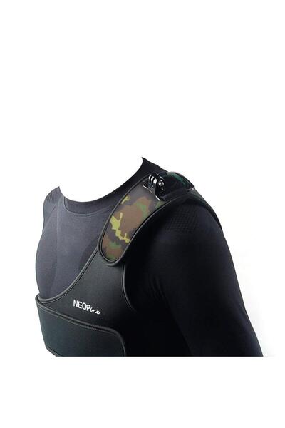neopine حزام الصدر SCM-1 لكاميرا GoPro، بتصميم مموه |   مقاوم للماء، 125 × 50 سم، مرن ومتين، وزن صافي 192 جرام، للاستخدام في الأنشطة النشطة