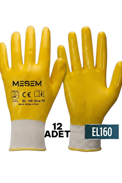 Meşem MESEM 12'Lİ Nitril İş Eldiveni Kokusuz İşçi Eldiveni EL160 Çoklu Paket