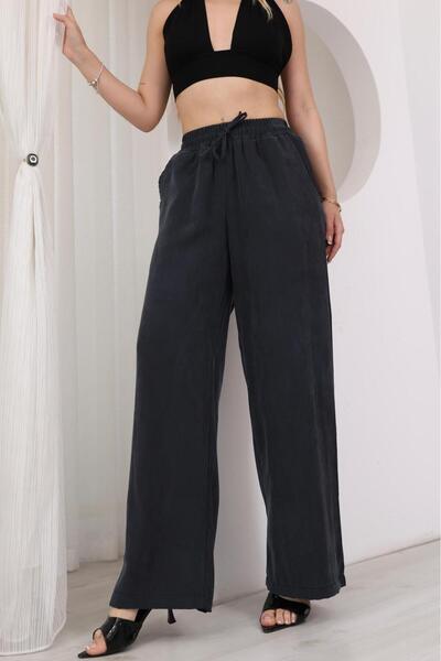 Mersella Aurea Women's Comfortable Tencel Pants with Elastic Waist and Wide Legs