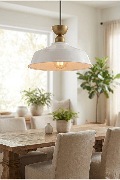 LUMINZO Yeliza Bohem Metal Eskitme Aksesuar Beyaz Metal Sarkıt 35 Cm Avize Ye...