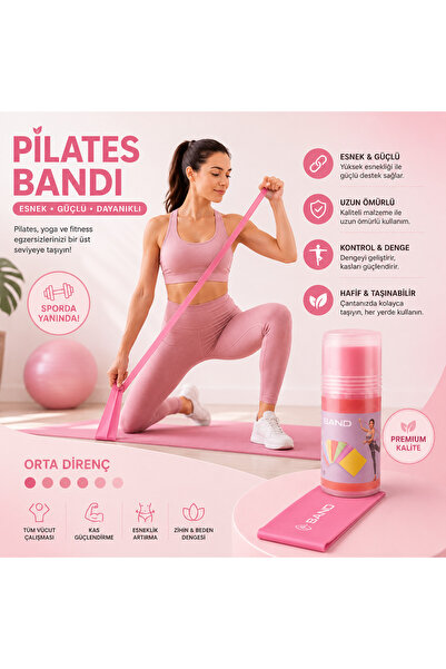 Seysa Profesyonel Jimnastik Fitness Eğitim Pilates Bandı Yoga Egzersiz Esneme Gergi Lastiği Direnç Bandı Kaliteli Hediyelik