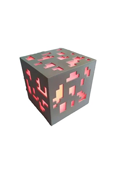 OEM Jucărie interactivă Lampă Cub Minecraft, Plastic, Gri, 30x20x30cm