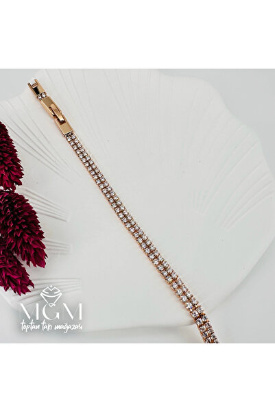 Inure Jewelry Rose Zircon Stone Brass Bracelets 16+2.5 cm - Kbl0049