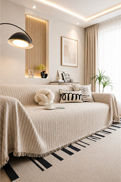 Rain Home Collection Koltuk Örtüsü Kolları Kapatan 175x300 Bej