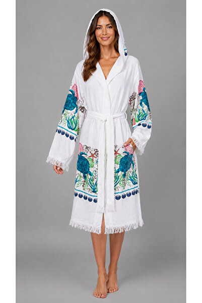 EMİLLİE 100% Cotton Muslin Bathrobe Caretta Caretta – Breathable, Ultra Light...