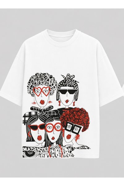 OPPPSSS Vintage Art Poster Relaxed Fit White Unisex T-Shirt |   Classic Art-I...
