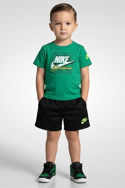 Nike Toddlers Boy 2 Pcs Short Sleeve Brand Logo T-Shirt And Shorts Set, Multi...