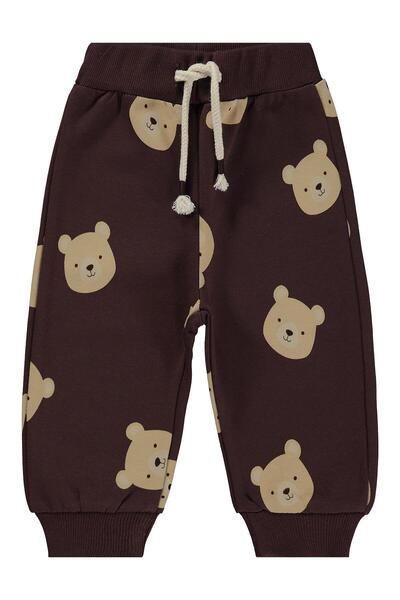 Civil Baby Teddy Bear Printed 6-18 Months Sweatpants - Brown