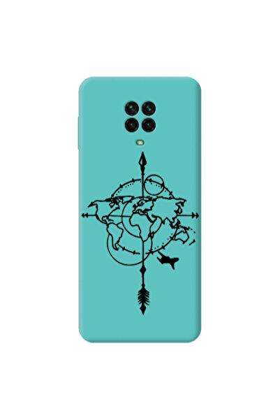 Other Xiaomi Redmi Note 9 Pro Old Map Turquoise Colored Silicone TPU Θήκη