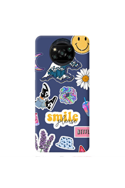 Other Xiaomi Poco X3 /X3 Pro Smile Moon Dark blue Colored Silicone TPU Θήκη