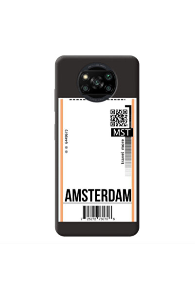 Other Xiaomi Poco X3 /X3 Pro Amsterdam Travel More Black Colored Silicone TPU...
