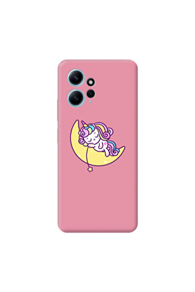 Other Xiaomi Redmi Note 12 4G Sleeping horse Pink Colored Silicone TPU Θήκη