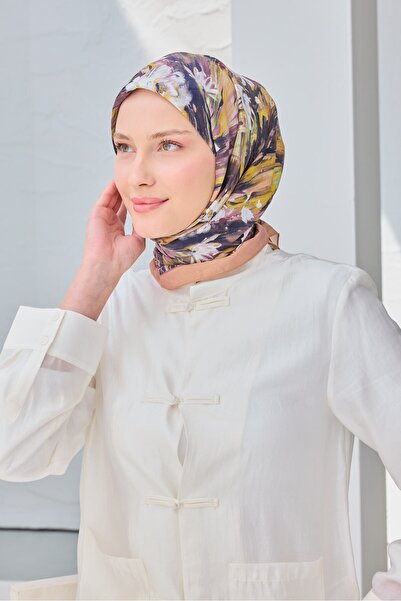 Silk Home Velora Scarf Watercolor Flower Milky Coffee