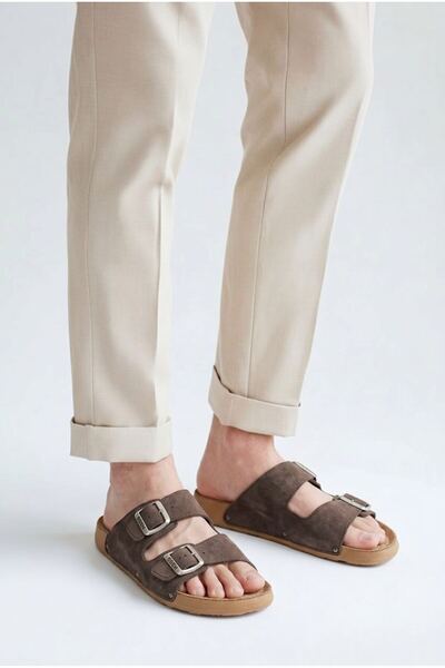 Akınal Bella Esem Double Belted Men's Casual Slippers