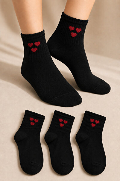 Ducks Socks Women's Black Heart Socks Seamless 3-Piece Short Socks Flexible D...