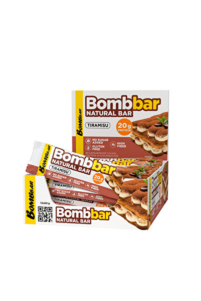 BOMBBAR Natural Protein Bar Tiramisu Gluten Free, High Fiber & No Sugar Added...