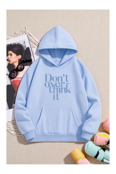 ZİYMO Unisex Hooded Printed Relaxed Fit Sweatshirt