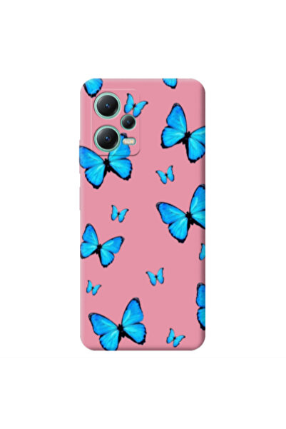 Other Xiaomi Redmi Note 12 Pro 5G Mix Butterfly Pink Colored Silicone TPU Θήκη