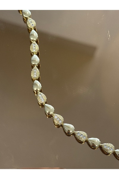 Generic Brand Semi-Stone Almond Pattern Waterway Bracelet