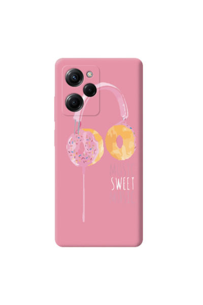 Other Xiaomi Poco X5 Pro Donut earphone Pink Colored Silicone TPU Θήκη
