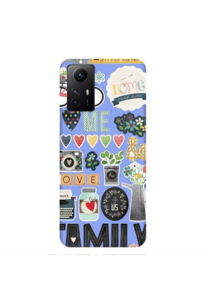 Other Xiaomi Redmi Note 12s Family love home Light Purple Colored Silicone TP...