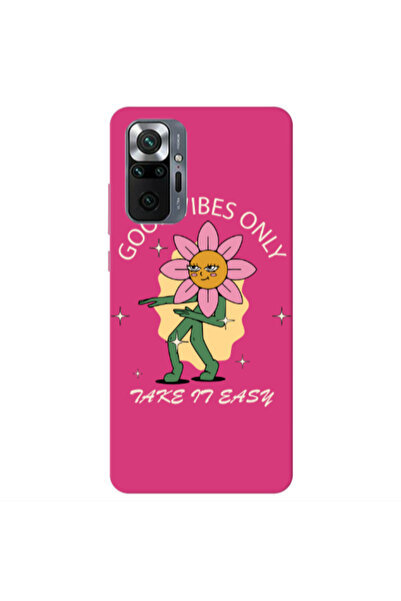 Other Xiaomi Redmi Note 10 Pro 4G Good Vibes Only Fuchsia Colored Silicone TP...