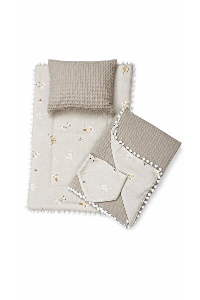 Oz Baby 4 Piece Pique Muslin Baby Swaddle Set Double Sided – Blanket, Pillow,...