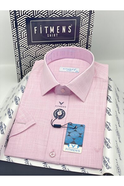 Fitmens Classic Short Sleeve Linen Collar Button down Comfortable Fabric Gift...