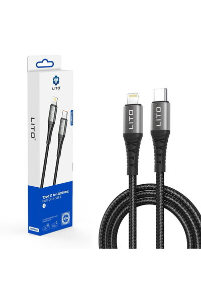 Lito Кабел Type-C към Lightning, 2.4A, 1м - (LD08) - Черен