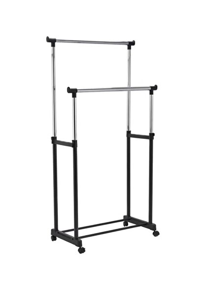 HomeNew Double Movable and Versatile Clothing Rack – Adjustable and 160 cm High