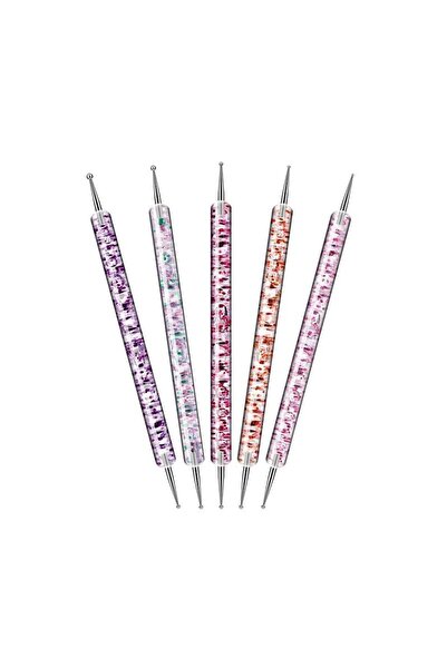 Tradesor Σετ πινέλα & εργαλεία μανικιούρ Nail Art διπλής όψης - B261 - 5pcs -...