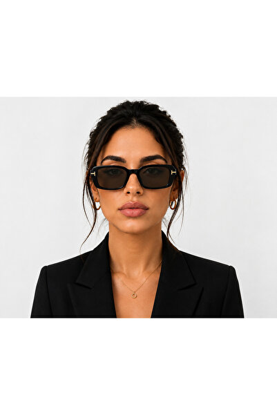 CASPARA Premium Rectangular Black Sunglasses Uv400 Unisex Lightweight Frame w...