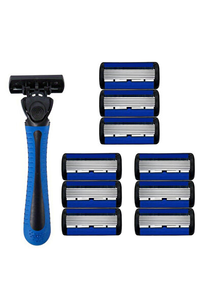 Choice9 1 handle 9 blades 6-layer Stainless Steel Blade Men Razor Washable Fo...
