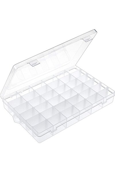 Choice 1pc 36 Grid Transparent Plastic Storage Box, with adjustable compartme...