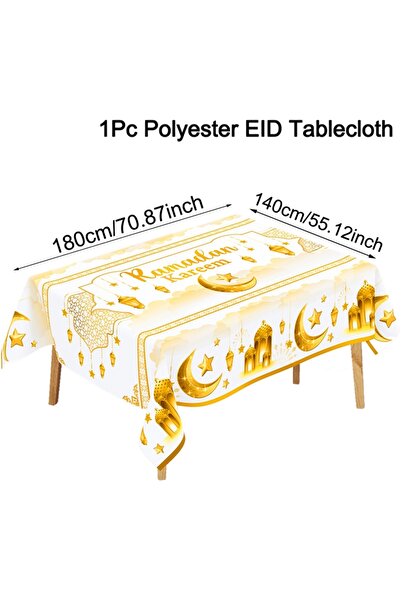choice2 504 Ramadan Kareem Table Cover White Gold Ramadan Decor 2026 For Home...