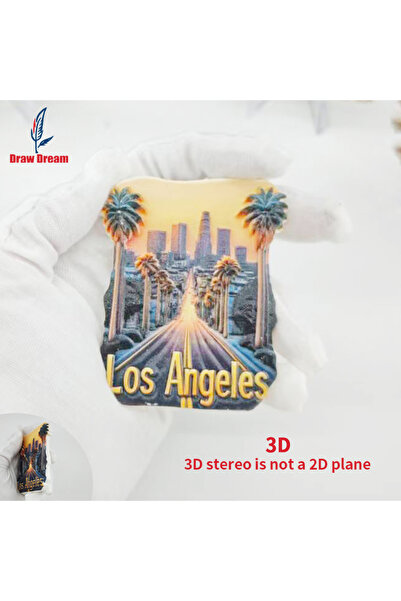 Choice Los Angeles 1Pc Los Angeles Creative 3D Embossed Refrigerator Magnet W...