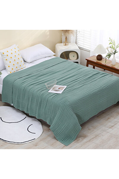 Choice 150X200cm green Gauze Cotton Baby Blanket Thickened Soft Absorbent Chi...