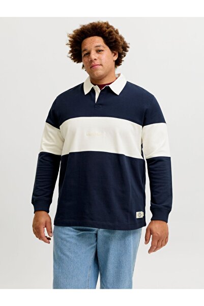 Jack & Jones Plus Mikina Plus Size s farebnými blokmi