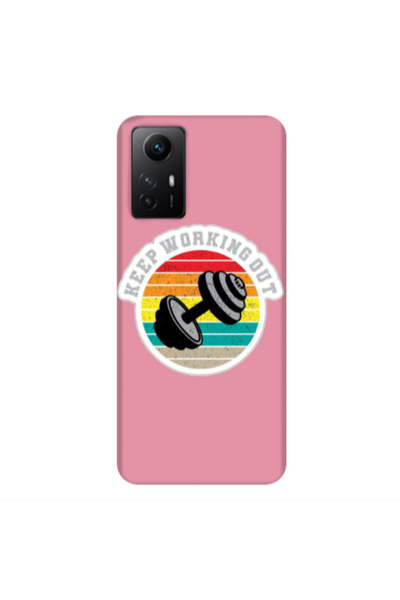Other Xiaomi Redmi Note 12s Keep working out Pink Colored Silicone TPU Θήκη