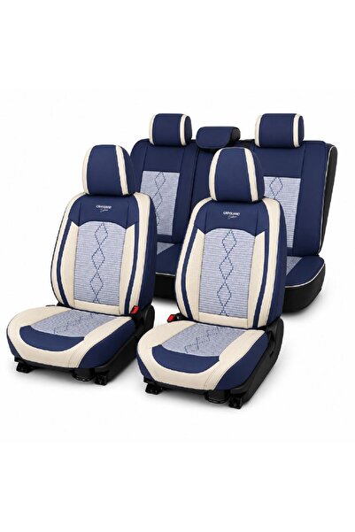 CarGuard Huse auto premium pentru 5 locuri, din piele ecologică perforată și ...