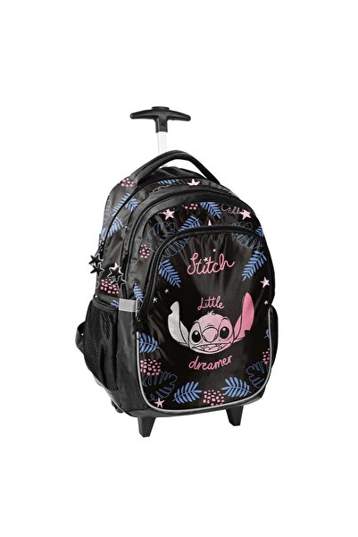 PASO Ghiozdan tip troler cu roți, model Little Stitch negru -