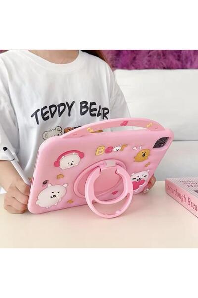 Alfa MEC Samsung Galaxy Tab A11 8.7 inç X130 X133 Uyumlu Bear Standlı Çocuklara Özel Karakter Kılıf
