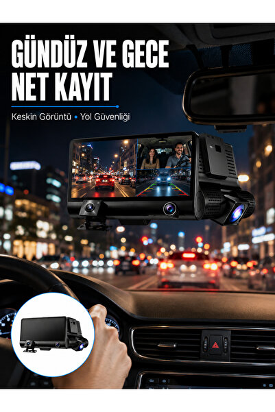 Lisinya Çift Lens Araç Güvenlik Kamerası G Sensörlü Full HD Yeni Nesil -