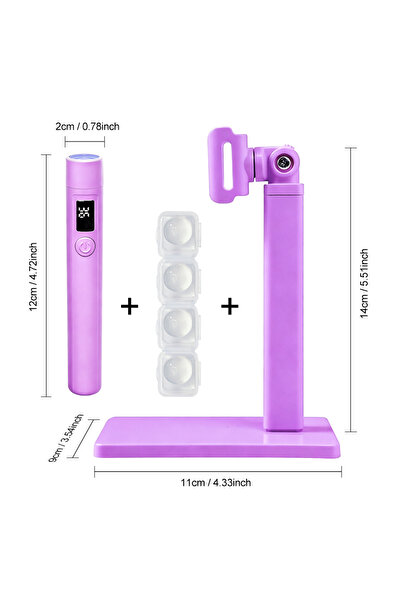 Choice1 Purple Set Professional Nail UV LED Lamp Desk With Display Rechargeab...