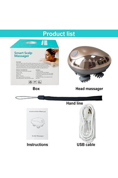 Choice1 Gold Electric Scalp Vibration Head Massager Device Relax Muscles Knea...