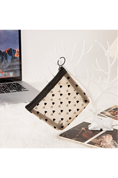 Choice1 Beige Small HOMEFISH Heart Transparent Mesh Makeup Bag Multifunction ...